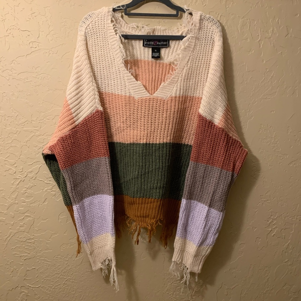 Colorful Distressed sweater